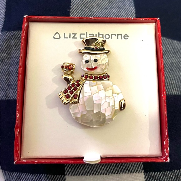 Liz Claiborne Jewelry - Liz Claiborne Snowman ⛄️ Pin. Vintage